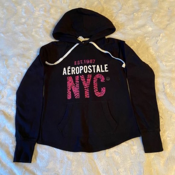 Aeropostale Aero Black NYC Hoodie Size S NWT - Picture 2 of 8